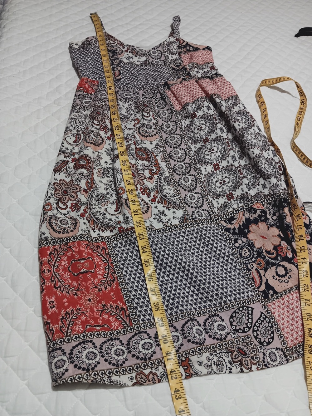 Rachel Zoe Patchwork Midi Dress in Pink, Black & Neutral - Picture 10 of 10